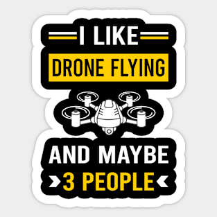 3 People Drone Flying Drones Sticker